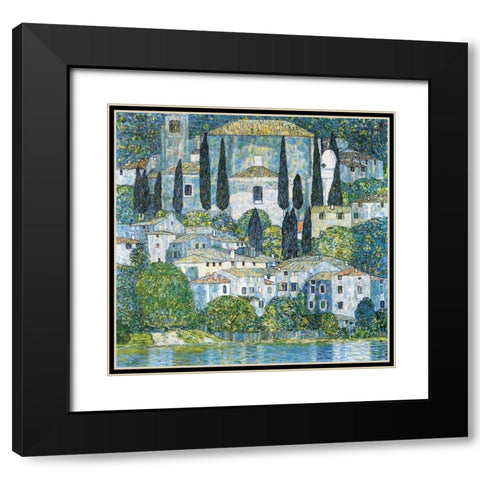 Kirche in Cassone Black Modern Wood Framed Art Print with Double Matting by Klimt, Gustav
