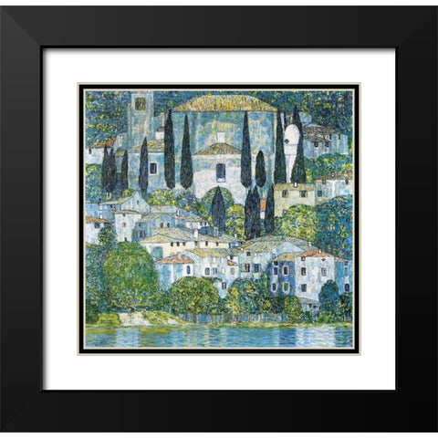 Kirche in Cassone Black Modern Wood Framed Art Print with Double Matting by Klimt, Gustav