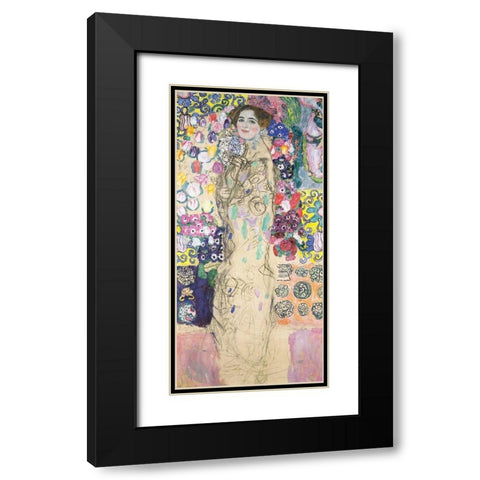 Portrait of Maria Munk Black Modern Wood Framed Art Print with Double Matting by Klimt, Gustav
