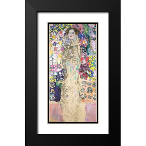 Portrait of Maria Munk Black Modern Wood Framed Art Print with Double Matting by Klimt, Gustav