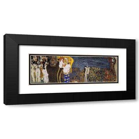 The Hostile Powers Black Modern Wood Framed Art Print with Double Matting by Klimt, Gustav