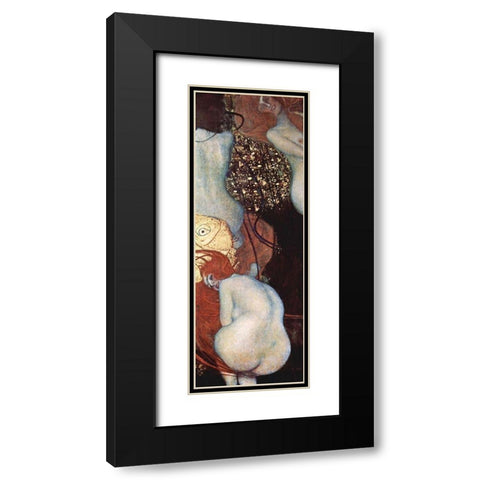 Goldfish Black Modern Wood Framed Art Print with Double Matting by Klimt, Gustav