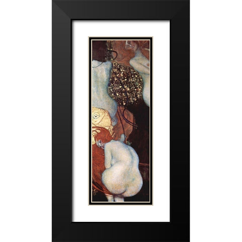 Goldfish Black Modern Wood Framed Art Print with Double Matting by Klimt, Gustav