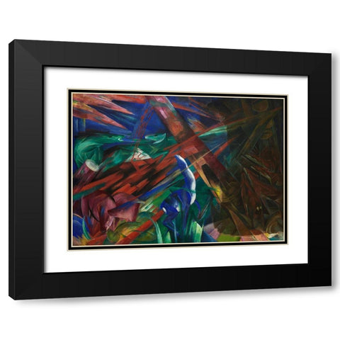 Animal fates-the trees showed their rings-the animals their veins Black Modern Wood Framed Art Print with Double Matting by Marc, Franz