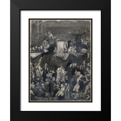 The sawdust trail Black Modern Wood Framed Art Print with Double Matting by Bellows, George