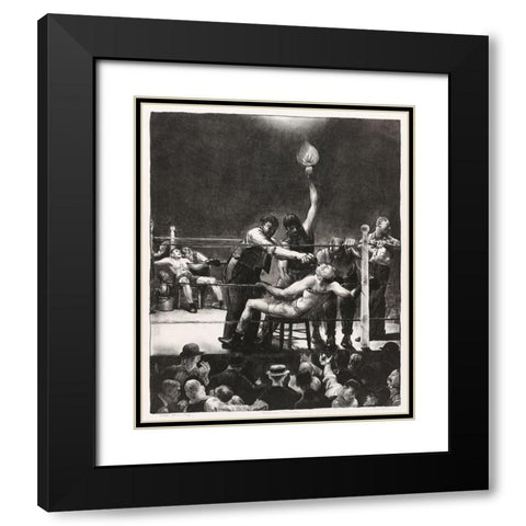 Between rounds-small-second stone Black Modern Wood Framed Art Print with Double Matting by Bellows, George