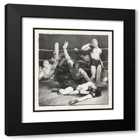 The last count Black Modern Wood Framed Art Print with Double Matting by Bellows, George