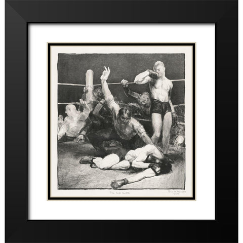 The last count Black Modern Wood Framed Art Print with Double Matting by Bellows, George