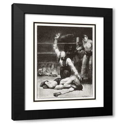 Counted out-second stone Black Modern Wood Framed Art Print with Double Matting by Bellows, George
