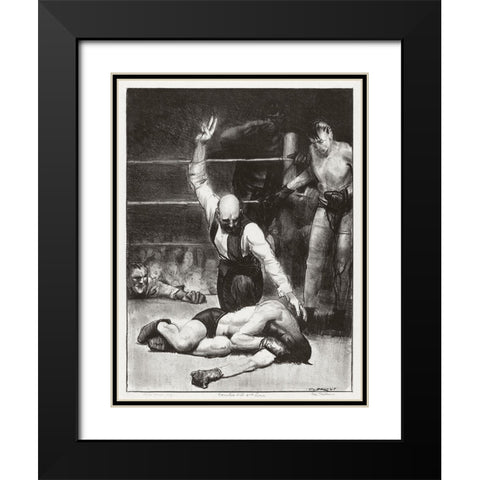 Counted out-second stone Black Modern Wood Framed Art Print with Double Matting by Bellows, George
