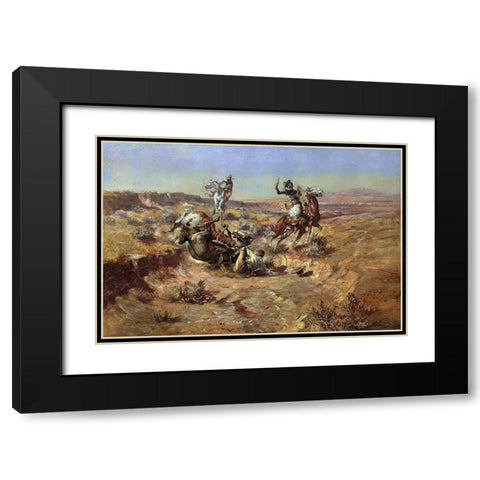 The Broken Rope Black Modern Wood Framed Art Print with Double Matting by Russell, Charles Marion
