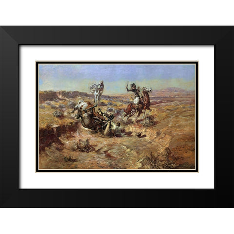 The Broken Rope Black Modern Wood Framed Art Print with Double Matting by Russell, Charles Marion