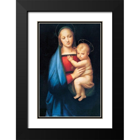 Madonna del Granduca Black Modern Wood Framed Art Print with Double Matting by Raphael