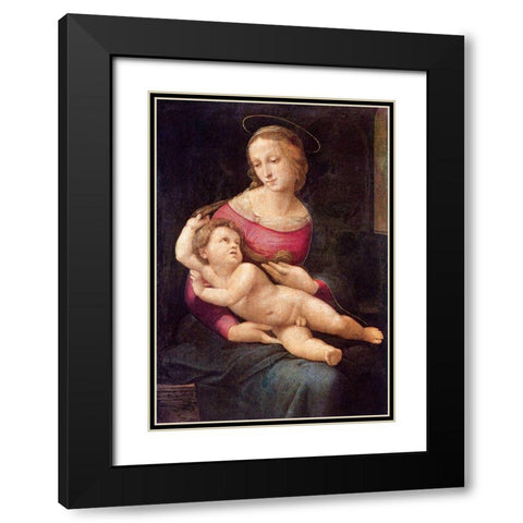 Bridgewater Madonna Black Modern Wood Framed Art Print with Double Matting by Raphael