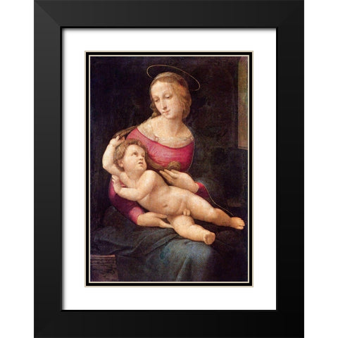 Bridgewater Madonna Black Modern Wood Framed Art Print with Double Matting by Raphael