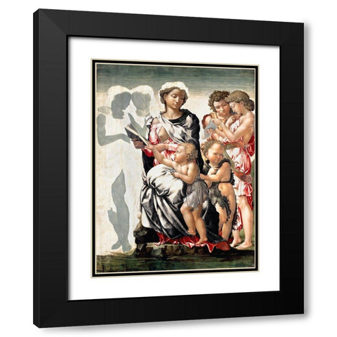 Manchester Madonna Black Modern Wood Framed Art Print with Double Matting by Michelangelo