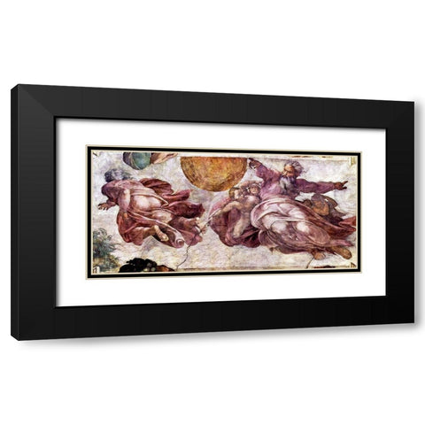 Fresco in the Sistine Chapel Black Modern Wood Framed Art Print with Double Matting by Michelangelo
