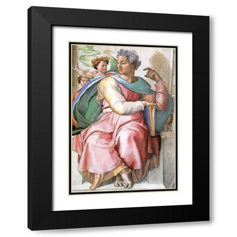 Isaiah Black Modern Wood Framed Art Print with Double Matting by Michelangelo