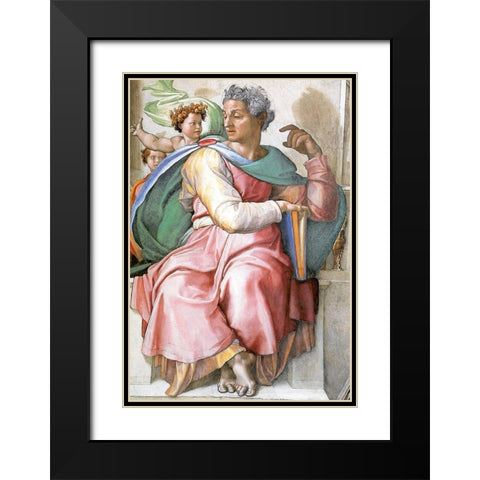 Isaiah Black Modern Wood Framed Art Print with Double Matting by Michelangelo
