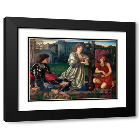 The Love Song Black Modern Wood Framed Art Print with Double Matting by Burneâ€“Jones, Edward