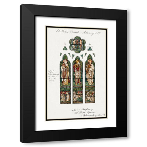 Design for Stained Glass Window-Saint Peters Episcopal Church-Albany-NY Black Modern Wood Framed Art Print with Double Matting by Burneâ€“Jones, Edward