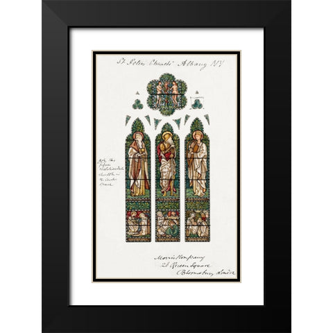 Design for Stained Glass Window-Saint Peters Episcopal Church-Albany-NY Black Modern Wood Framed Art Print with Double Matting by Burneâ€“Jones, Edward
