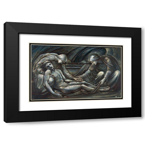 The Entombment Black Modern Wood Framed Art Print with Double Matting by Burneâ€“Jones, Edward