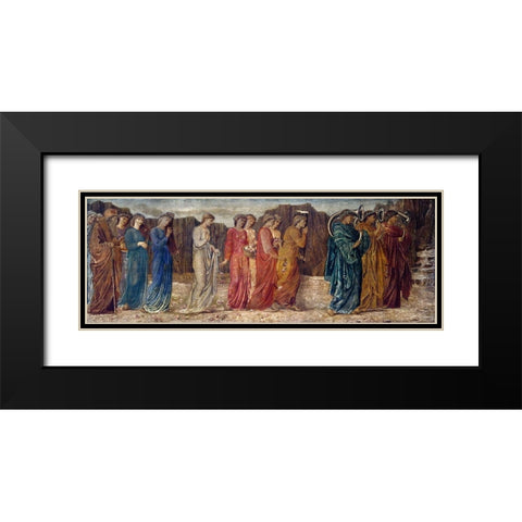 The King and other Mourners abandon Psyche to the MonsterÂ  Black Modern Wood Framed Art Print with Double Matting by Burneâ€“Jones, Edward