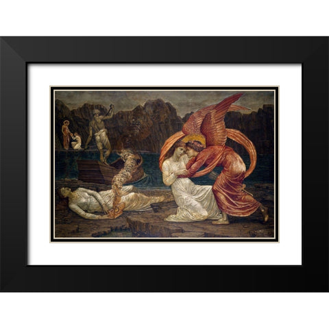 Psyche receiving the Casket from Proserpine Black Modern Wood Framed Art Print with Double Matting by Burneâ€“Jones, Edward