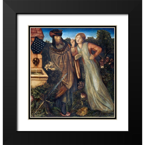 King Mark and La Belle Iseult Black Modern Wood Framed Art Print with Double Matting by Burneâ€“Jones, Edward