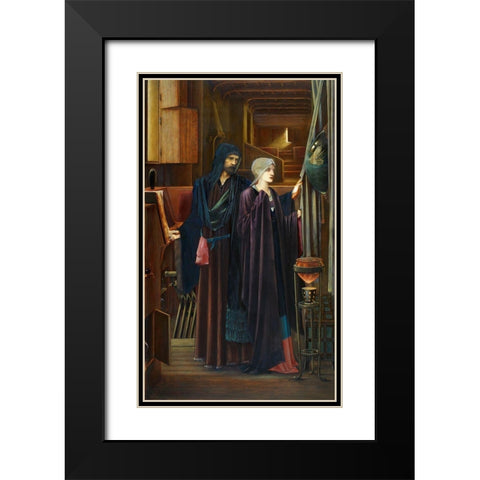 The Wizard Black Modern Wood Framed Art Print with Double Matting by Burneâ€“Jones, Edward