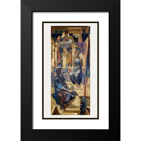 King Cophetua and the Beggar Maid Black Modern Wood Framed Art Print with Double Matting by Burneâ€“Jones, Edward