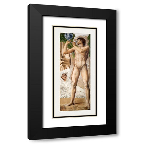 Troy Triptych-Study of Fame overthrowing Fortune Black Modern Wood Framed Art Print with Double Matting by Burneâ€“Jones, Edward