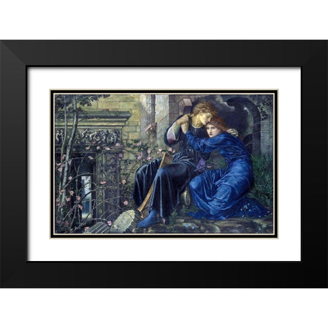 Love Among the Ruins Black Modern Wood Framed Art Print with Double Matting by Burneâ€“Jones, Edward