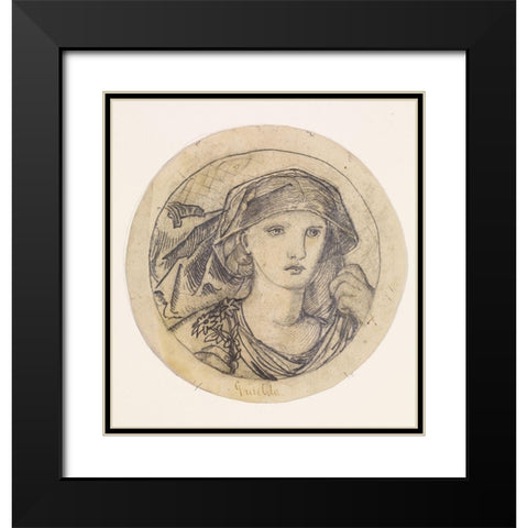 Chaucers Legend of Good Women Griselda Black Modern Wood Framed Art Print with Double Matting by Burneâ€“Jones, Edward