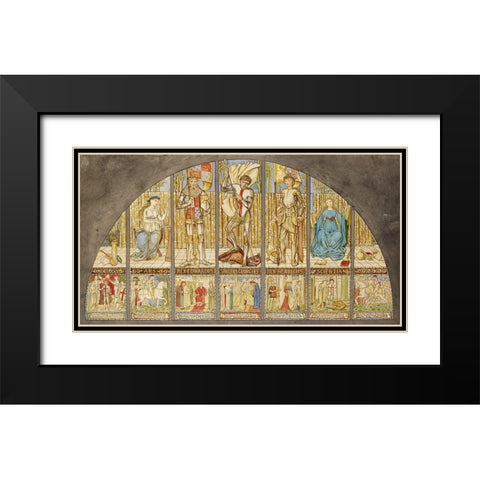 Wars of the Roses-Edward IV-Henry VI-St George with Allegor Black Modern Wood Framed Art Print with Double Matting by Burneâ€“Jones, Edward