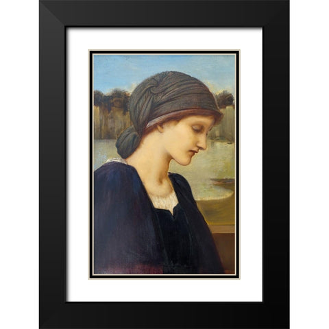 Flamma Vestalis Black Modern Wood Framed Art Print with Double Matting by Burneâ€“Jones, Edward