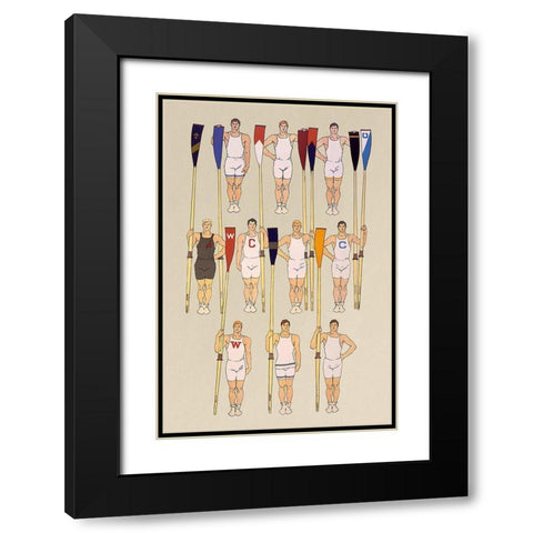 College Crews Black Modern Wood Framed Art Print with Double Matting by Penfield, Edward