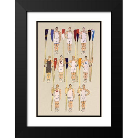 College Crews Black Modern Wood Framed Art Print with Double Matting by Penfield, Edward