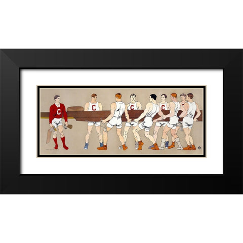 College Rowing Club Black Modern Wood Framed Art Print with Double Matting by Penfield, Edward