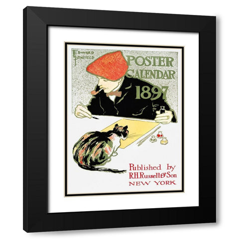 Poster Calendar Black Modern Wood Framed Art Print with Double Matting by Penfield, Edward