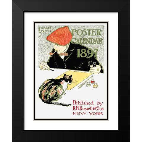 Poster Calendar Black Modern Wood Framed Art Print with Double Matting by Penfield, Edward