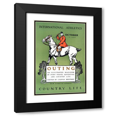 Outing Magazine Cover Black Modern Wood Framed Art Print with Double Matting by Penfield, Edward