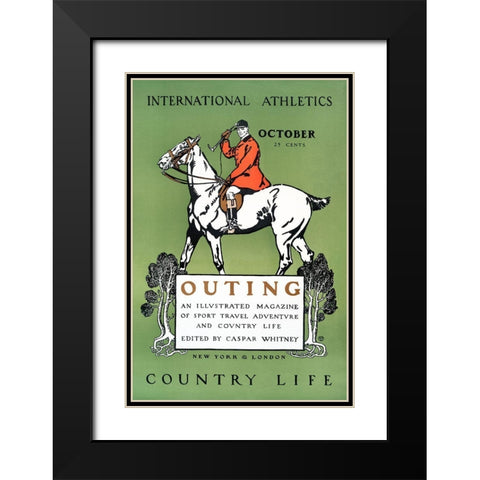 Outing Magazine Cover Black Modern Wood Framed Art Print with Double Matting by Penfield, Edward