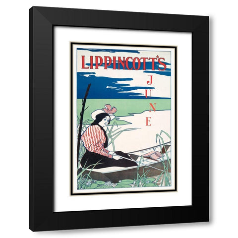 Lippincotts June Black Modern Wood Framed Art Print with Double Matting by Penfield, Edward