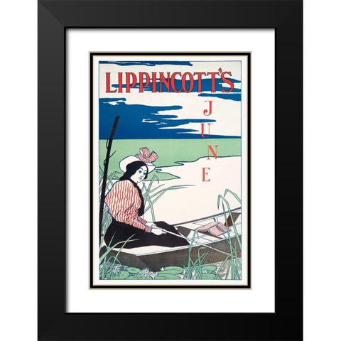 Lippincotts June Black Modern Wood Framed Art Print with Double Matting by Penfield, Edward