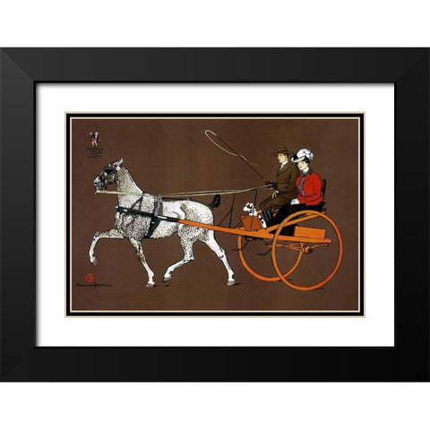 Couple in a Carriage 1902 Black Modern Wood Framed Art Print with Double Matting by Penfield, Edward
