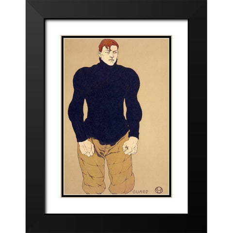 Athlete 1907 Black Modern Wood Framed Art Print with Double Matting by Penfield, Edward