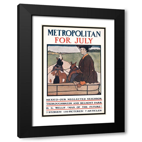 Metropolitan for July Black Modern Wood Framed Art Print with Double Matting by Penfield, Edward