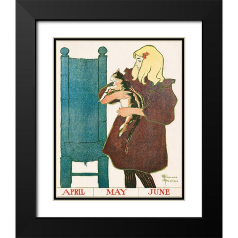 Vintage Calendar 1897 Black Modern Wood Framed Art Print with Double Matting by Penfield, Edward